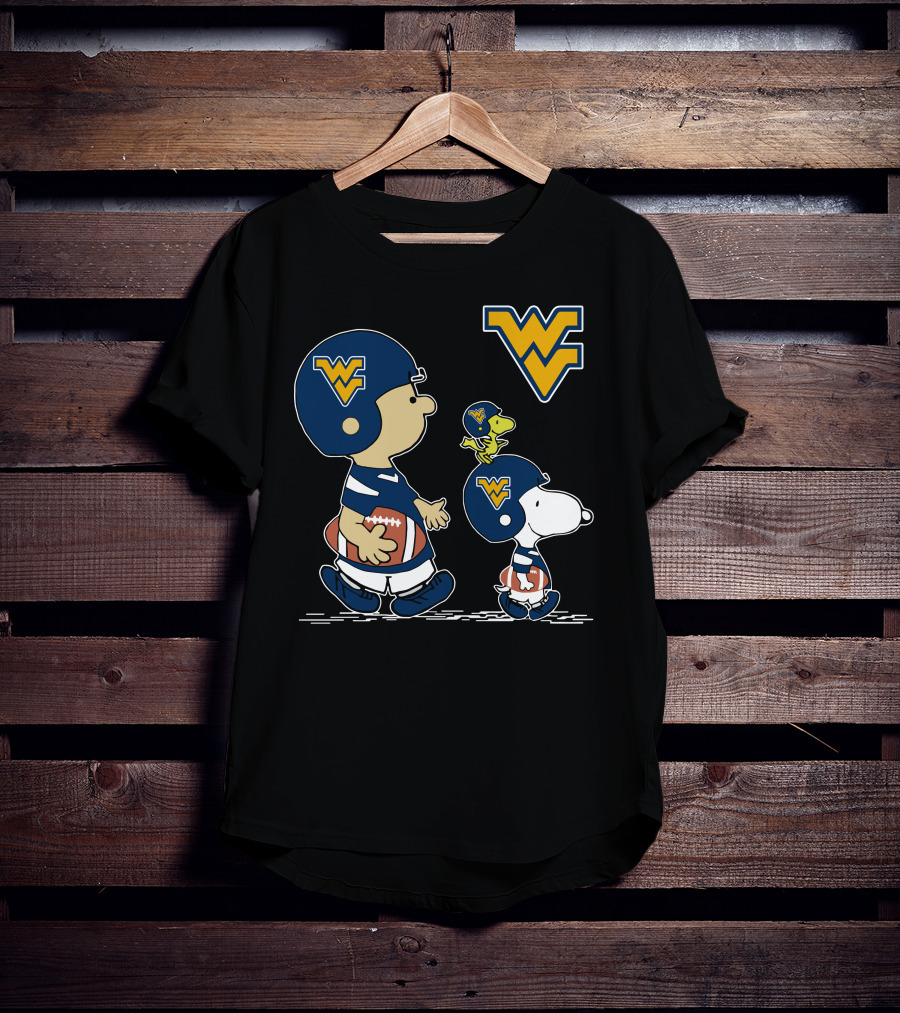 West Virginia Mountaineers Peanuts Football Characters T-Shirt