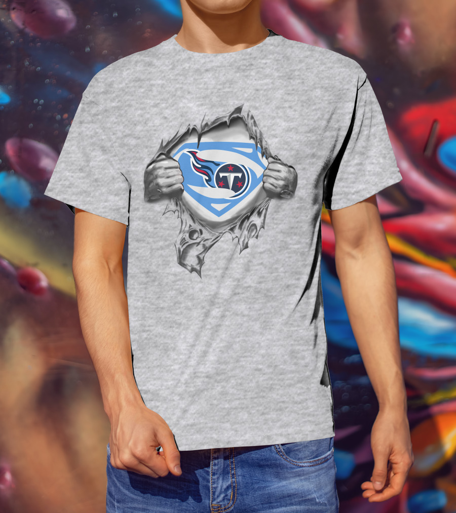 Tennessee Titans Superman Logo NFL Football Fan Rage T-Shirt