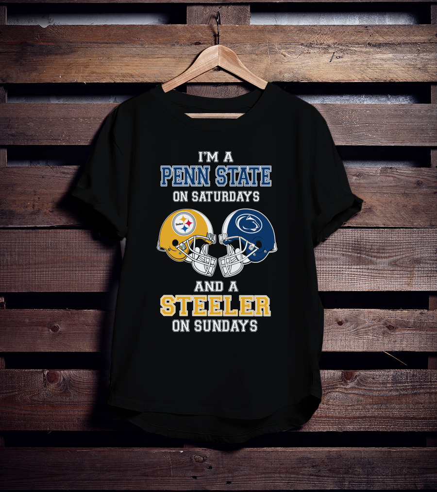 Penn State Saturdays Steelers Sundays Football Helmets T-Shirt