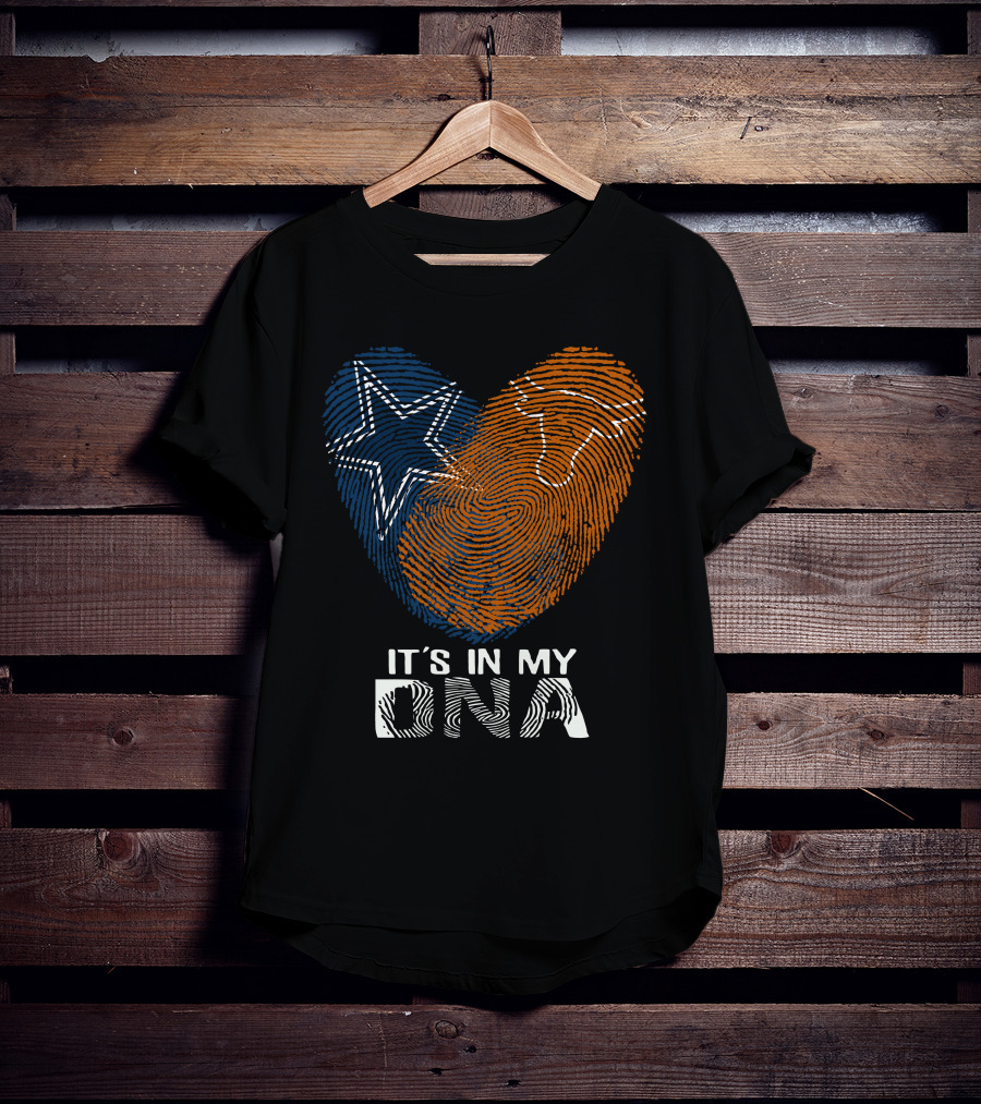 Cowboys Texas Longhorns Fingerprint It's In My DNA T-Shirt