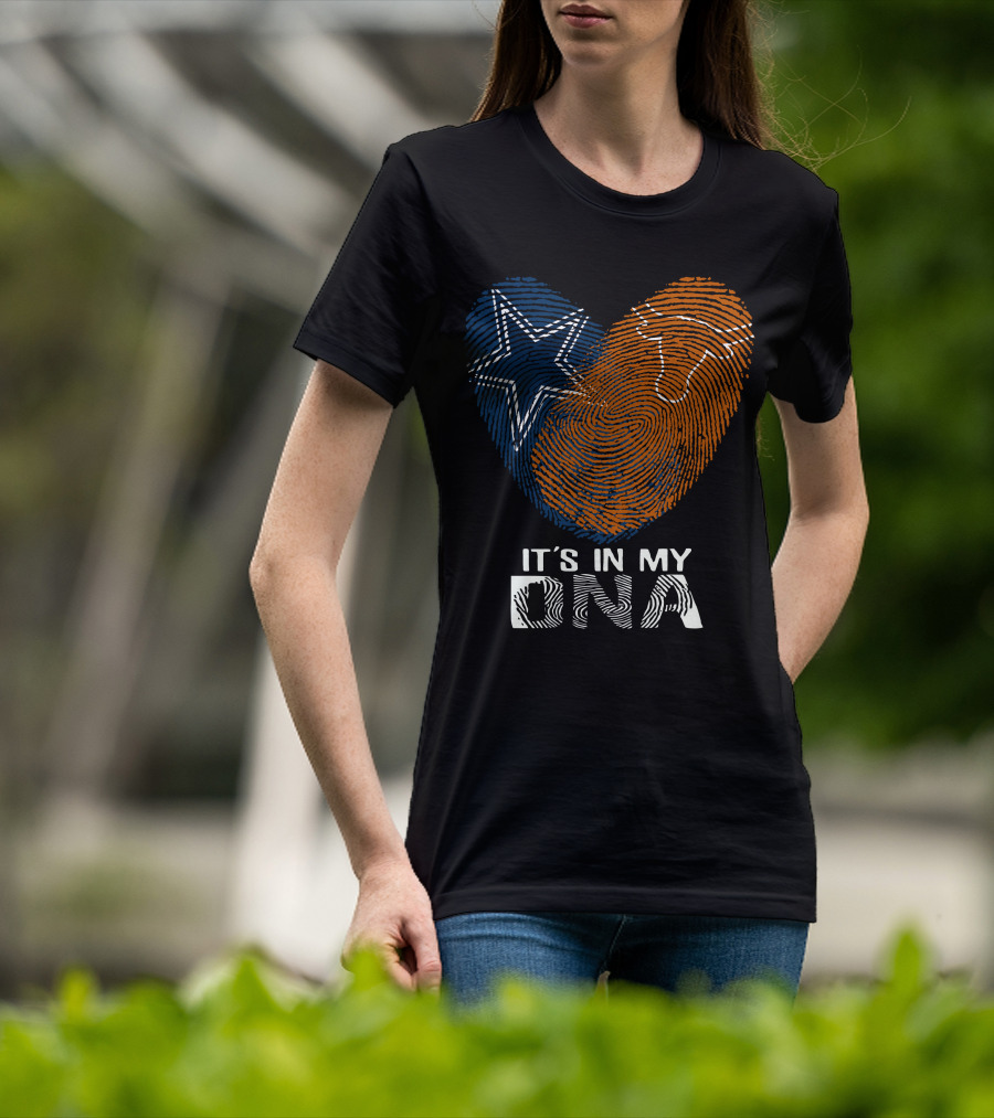 Cowboys Texas Longhorns Fingerprint It's In My DNA T-Shirt