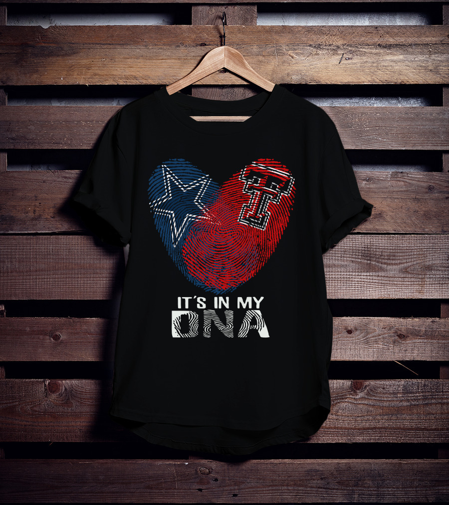 Cowboys Texas Tech It's In My DNA Fingerprint Star TTU T-Shirt