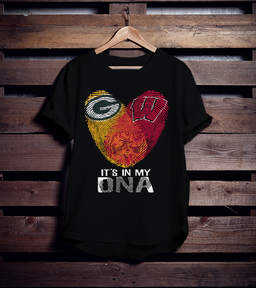 Packers Wisconsin Badgers Fingerprint It's In My DNA T-Shirt