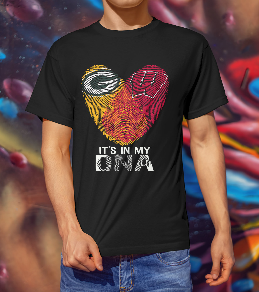 Packers Wisconsin Badgers Fingerprint It's In My DNA T-Shirt