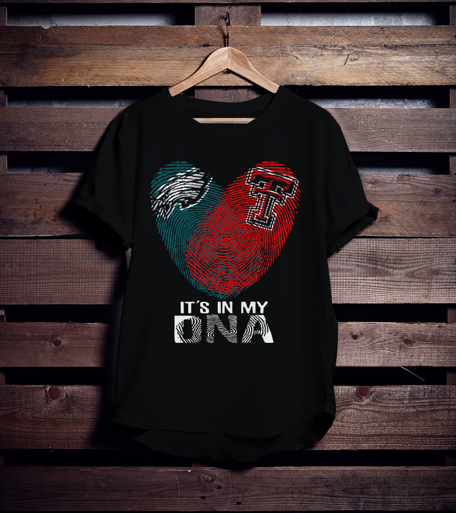 Philadelphia Eagles Texas Tech Fingerprint It's In My DNA T-Shirt