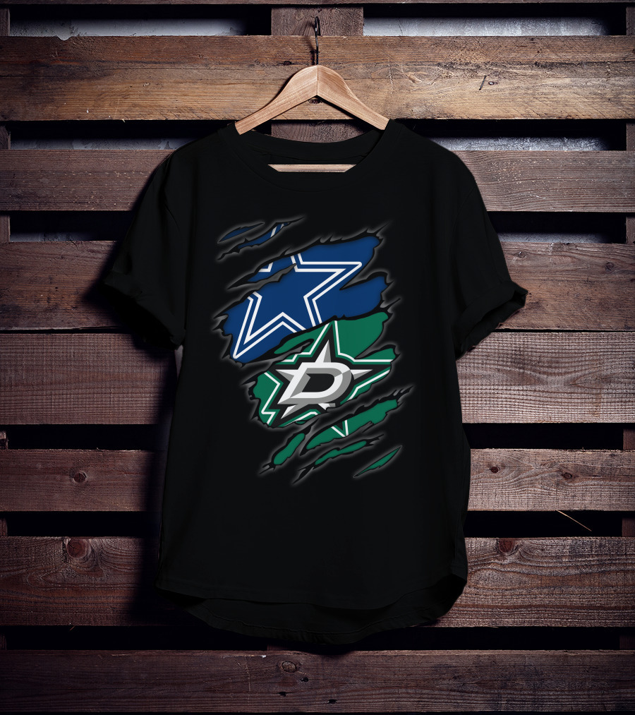 Dallas Cowboys Stars Dual Team Collaboration T-Shirt