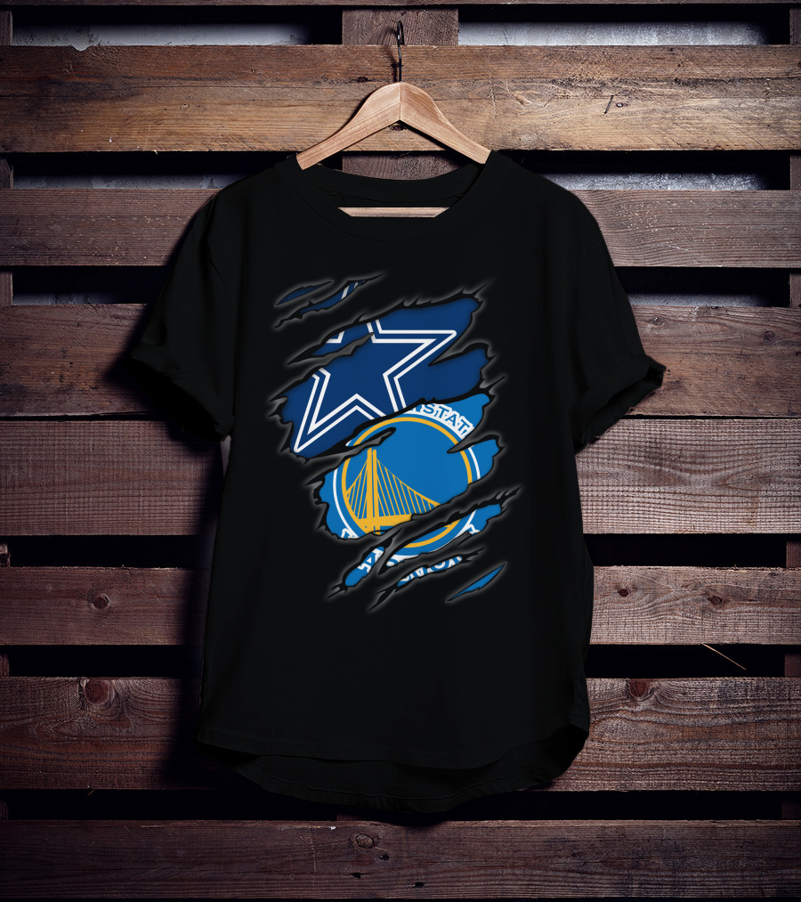 Cowboys Golden State Warriors Star And Bridge T-Shirt