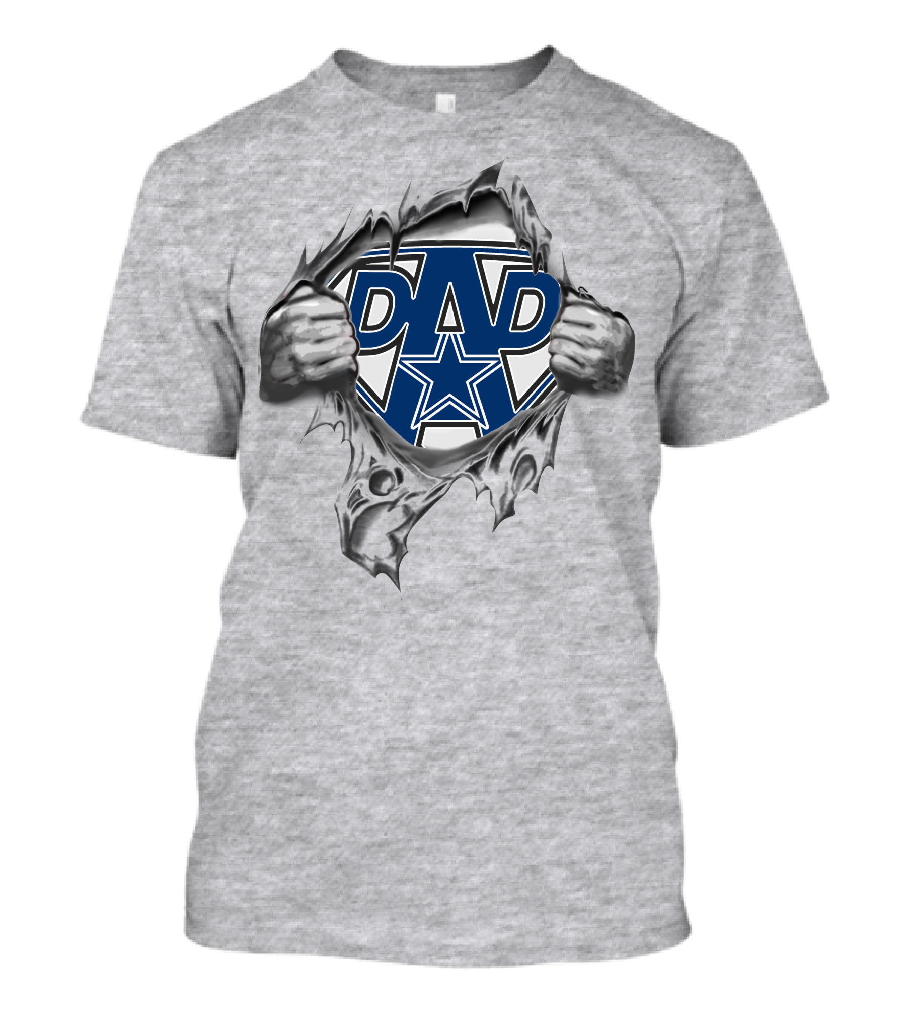 Super Dad Dallas Cowboys Fan Logo Tear T-Shirt