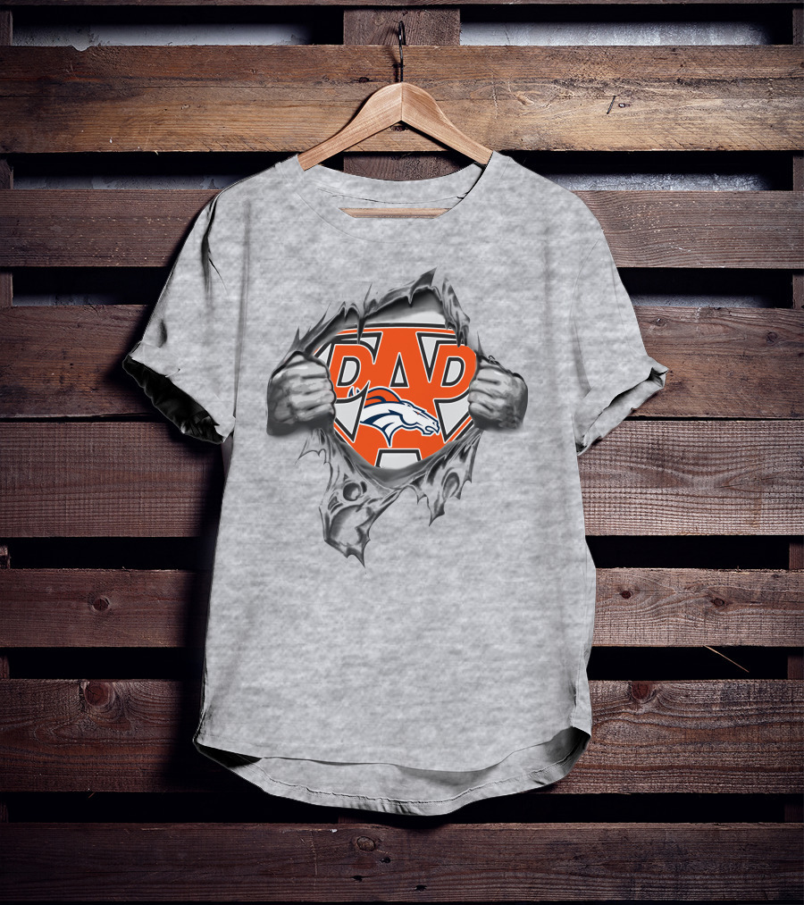 Super Dad Denver Broncos Superman Style Badge T-Shirt