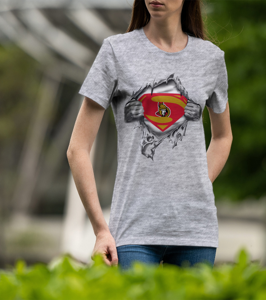 Ottawa Senators Superman Logo Crossover T-Shirt