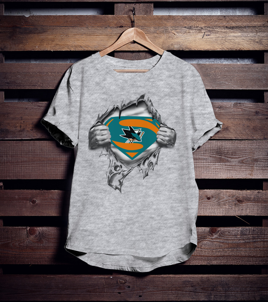 San Jose Sharks Superman Logo Transformation T-Shirt