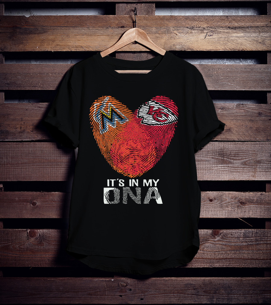 Miami Marlins Kansas City Chiefs It's In My DNA T-Shirt