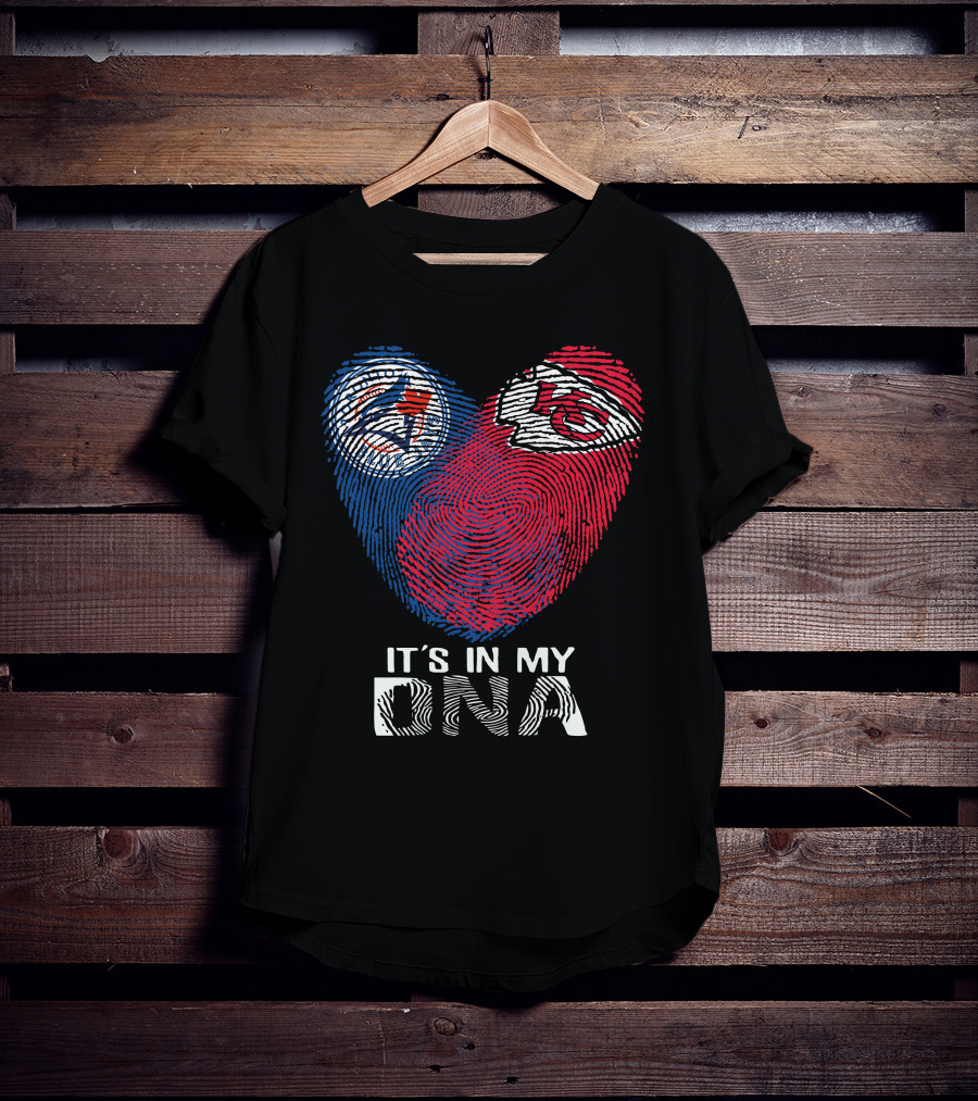 Toronto Blue Jays Chiefs It's In My DNA Fingerprint Heart T-Shirt