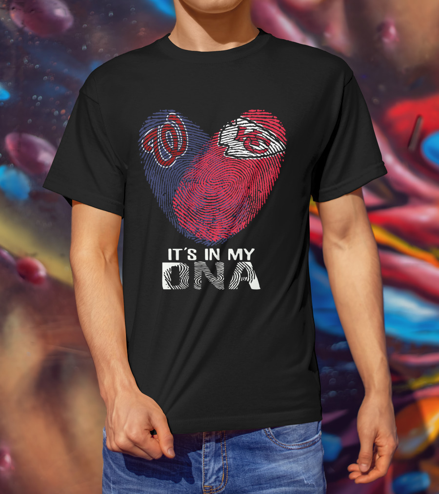 Washington Nationals Chiefs Fingerprint It's In My DNA T-Shirt