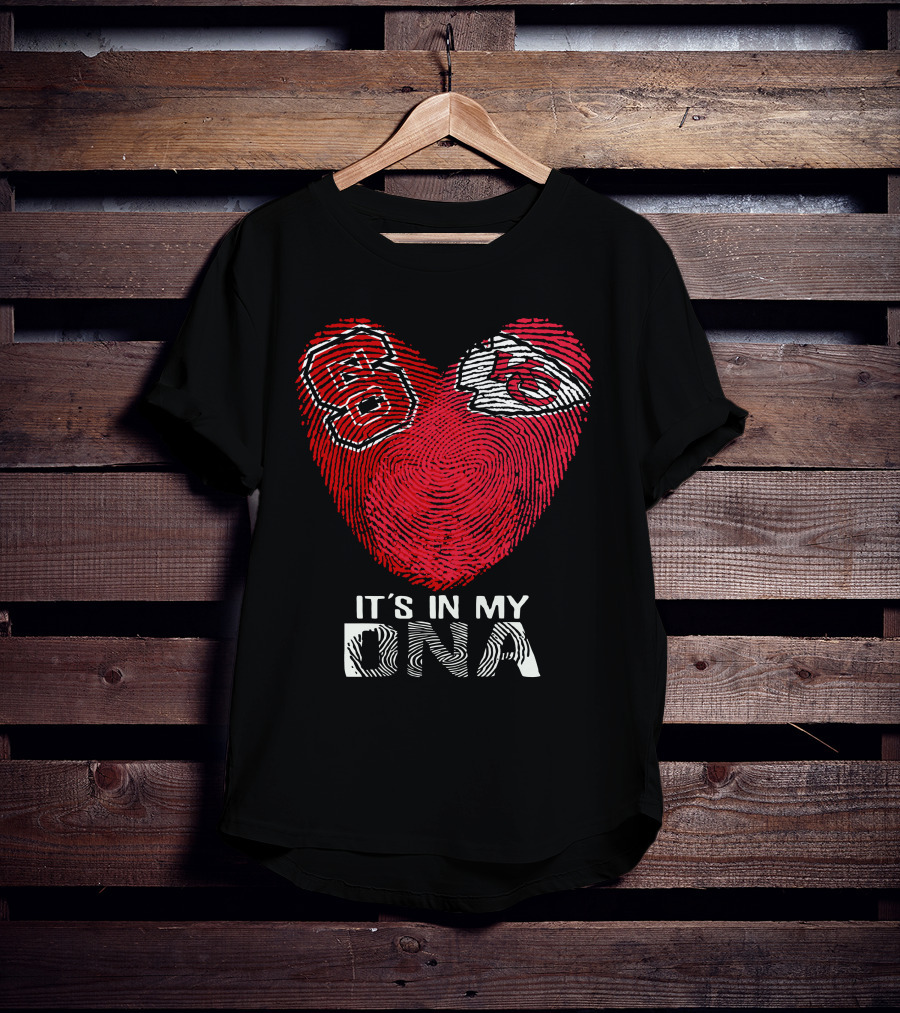Nc State Chiefs Heart Fingerprint It's In My Dna T-Shirt