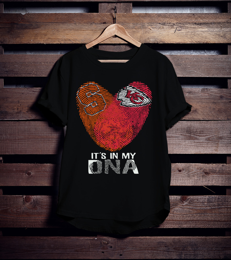 Syracuse Orange And Kansas City Chiefs It's In My DNA Fingerprint Heart T-Shirt