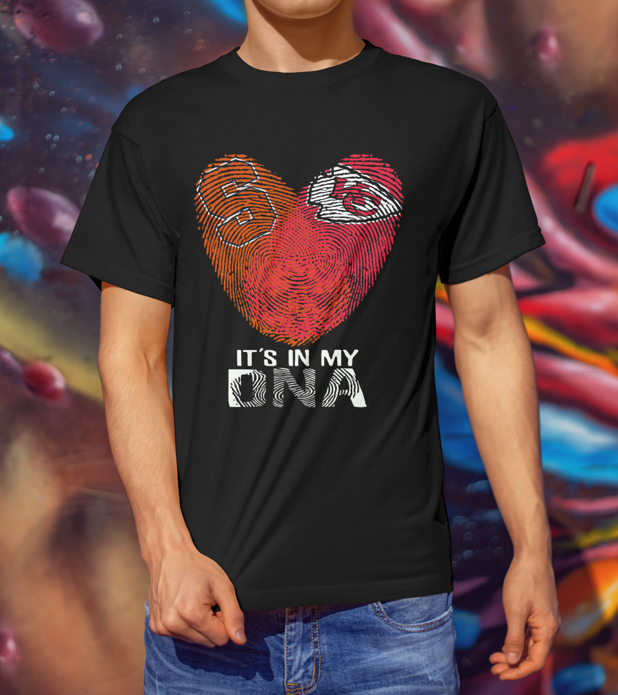 Syracuse Orange And Kansas City Chiefs It's In My DNA Fingerprint Heart T-Shirt