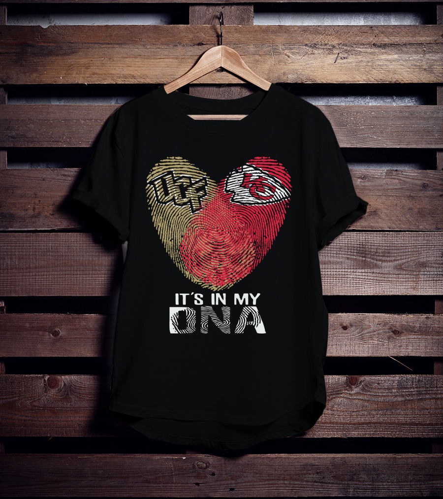 Ucf Knights Chiefs It's In My Dna Fingerprint Heart T-Shirt