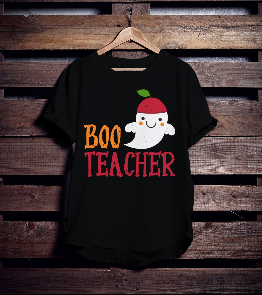 Boo Teacher Ghost Pirate Themed Funny Halloween Costume Teacher T-Shirt