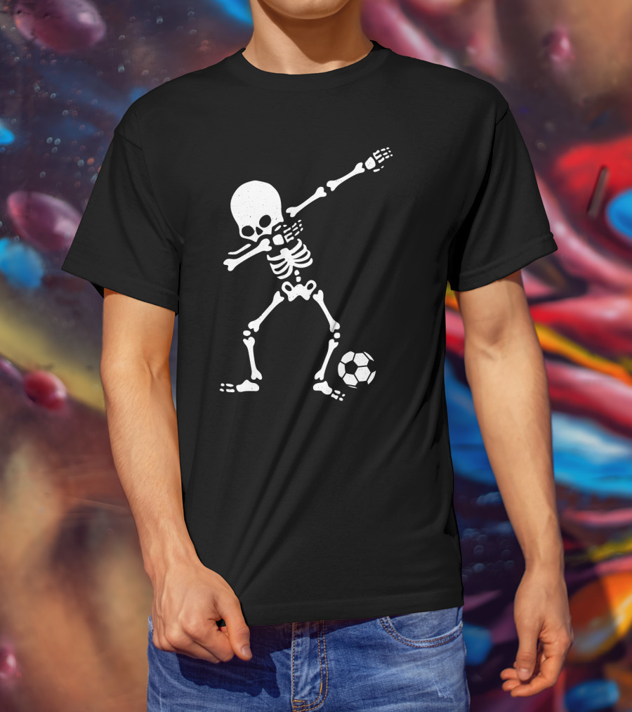 Skeleton Dabbing With Soccer Ball Pose T-Shirt