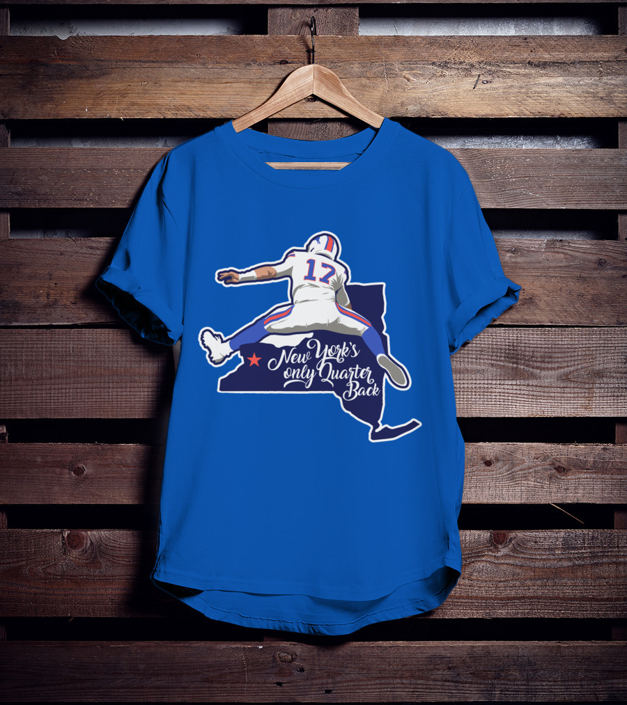 New York's Only Quarter Back 17 Football Outline T-Shirt