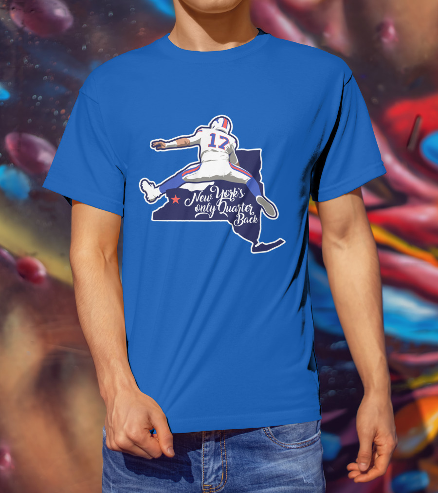 New York's Only Quarter Back 17 Football Outline T-Shirt