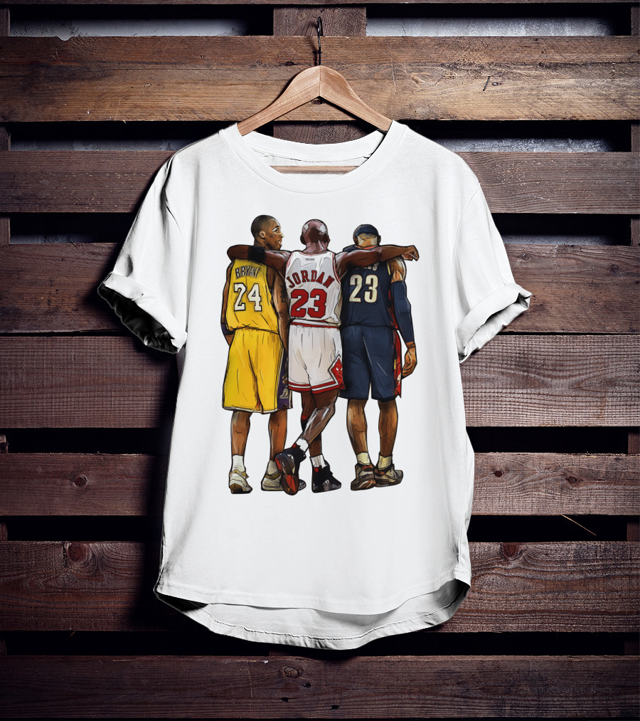 Kobe Bryant Michael Jordan 23 Lebron James 24 23 23 Lakers Bulls Cavaliers T-Shirt