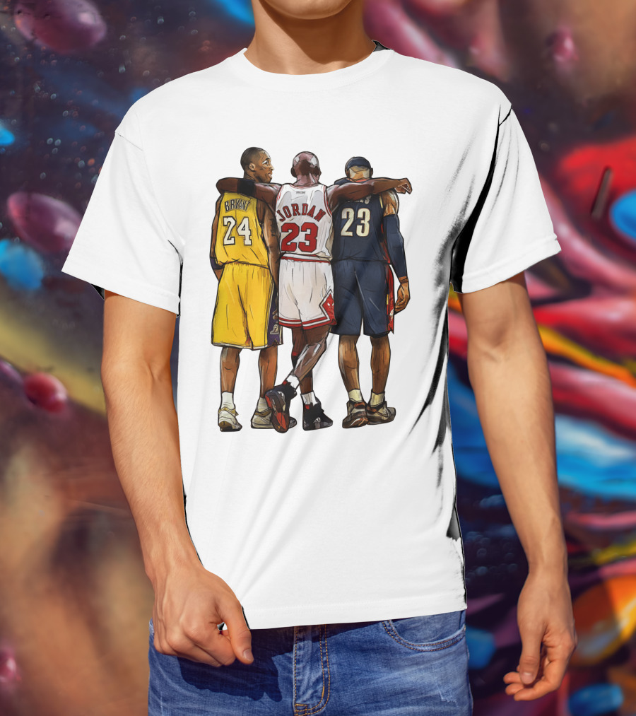 Kobe Bryant Michael Jordan 23 Lebron James 24 23 23 Lakers Bulls Cavaliers T-Shirt