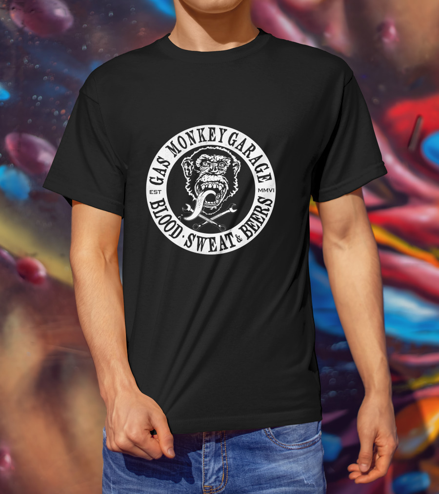 Gas Monkey Garage Blood Sweat And Beers EST MMVI T-Shirt