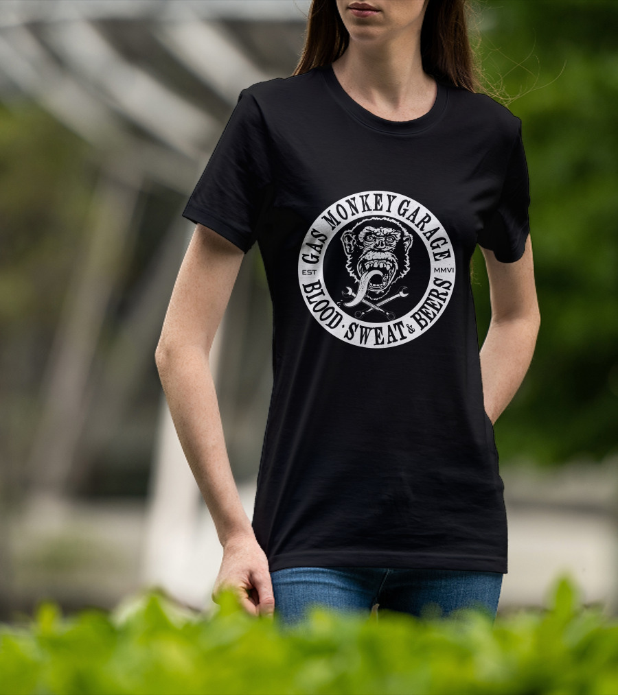 Gas Monkey Garage Blood Sweat And Beers EST MMVI T-Shirt
