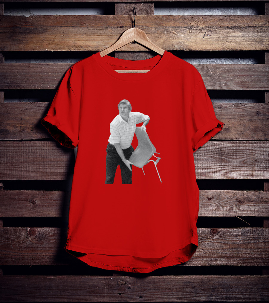 Bobby Knight Chair Throw AJ Moye Basketball Moment T-Shirt