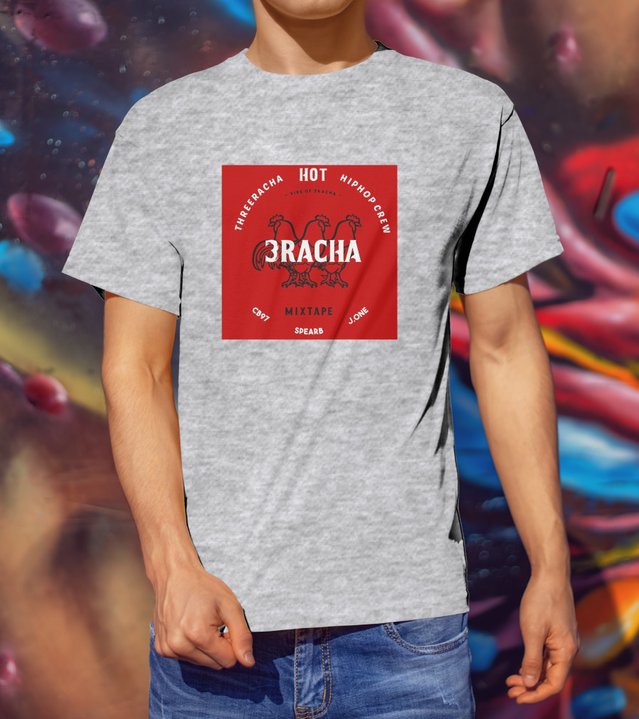 Three Racha Hot Hip Hop Crew Mixtape 3racha Vibe Of 3racha CB97 Spearb J.One T-Shirt