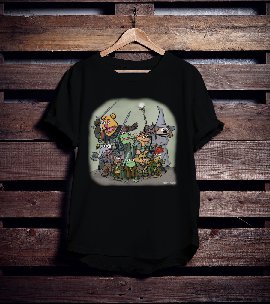 Fellowship Of The Muppets By Kenny Durkin Fantasy Crossover T-Shirt