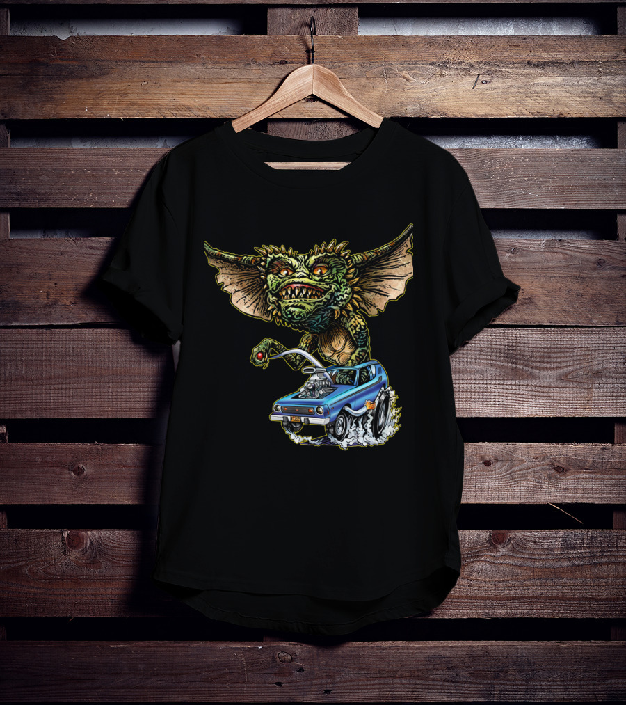 Gremlins Monster With Muscle Car Adventure T-Shirt