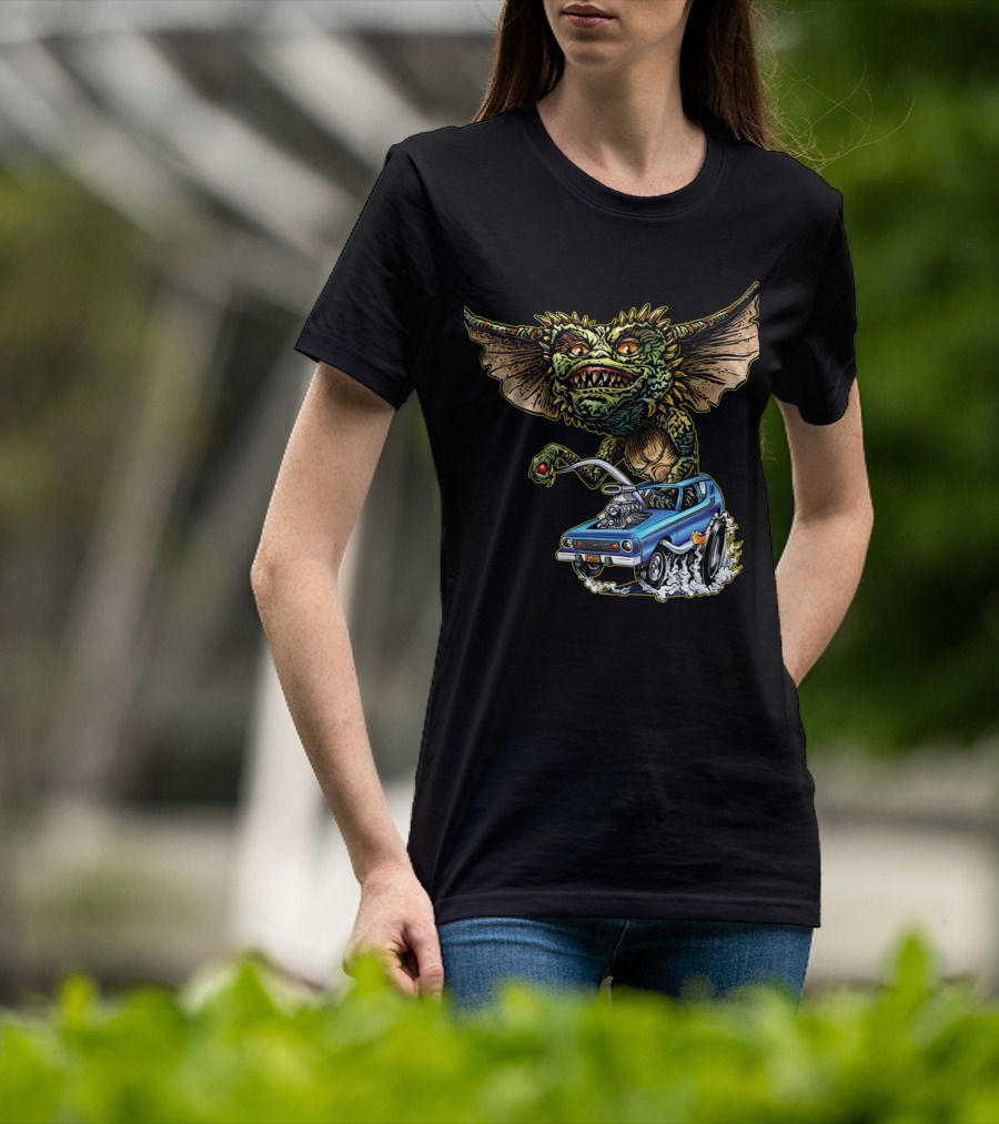 Gremlins Monster With Muscle Car Adventure T-Shirt