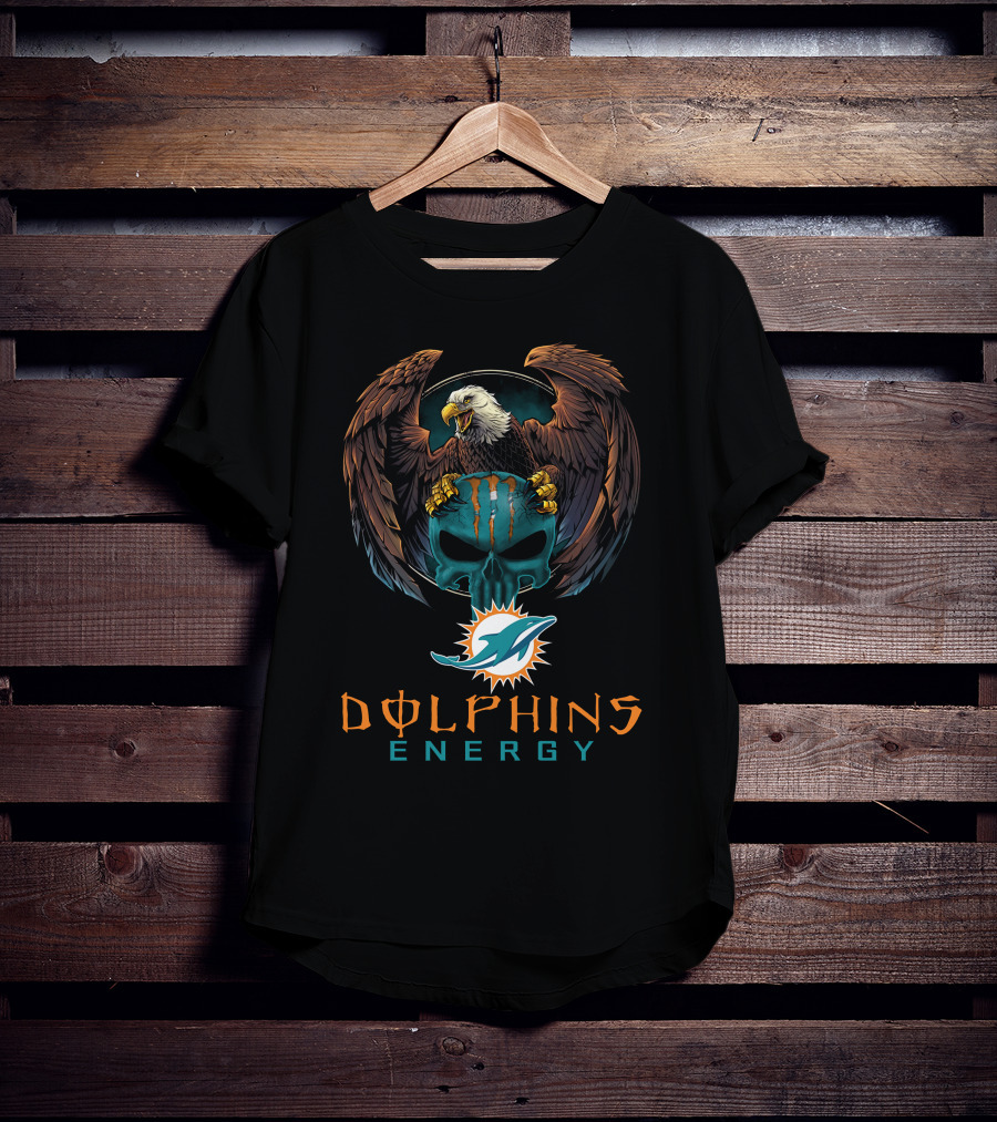 Dolphins Energy Miami Dolphins Eagle Skull T-Shirt