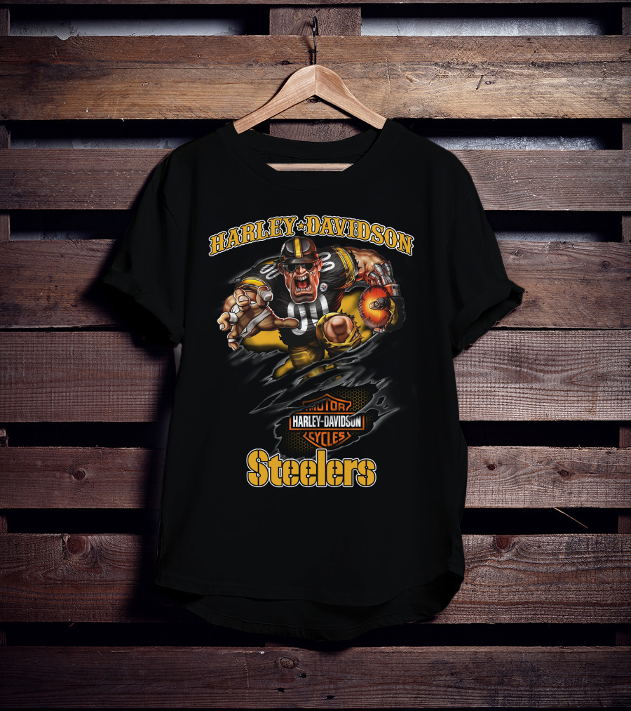 Harley Davidson Steelers Hl Mascots Pittsburgh Steelers T-Shirt