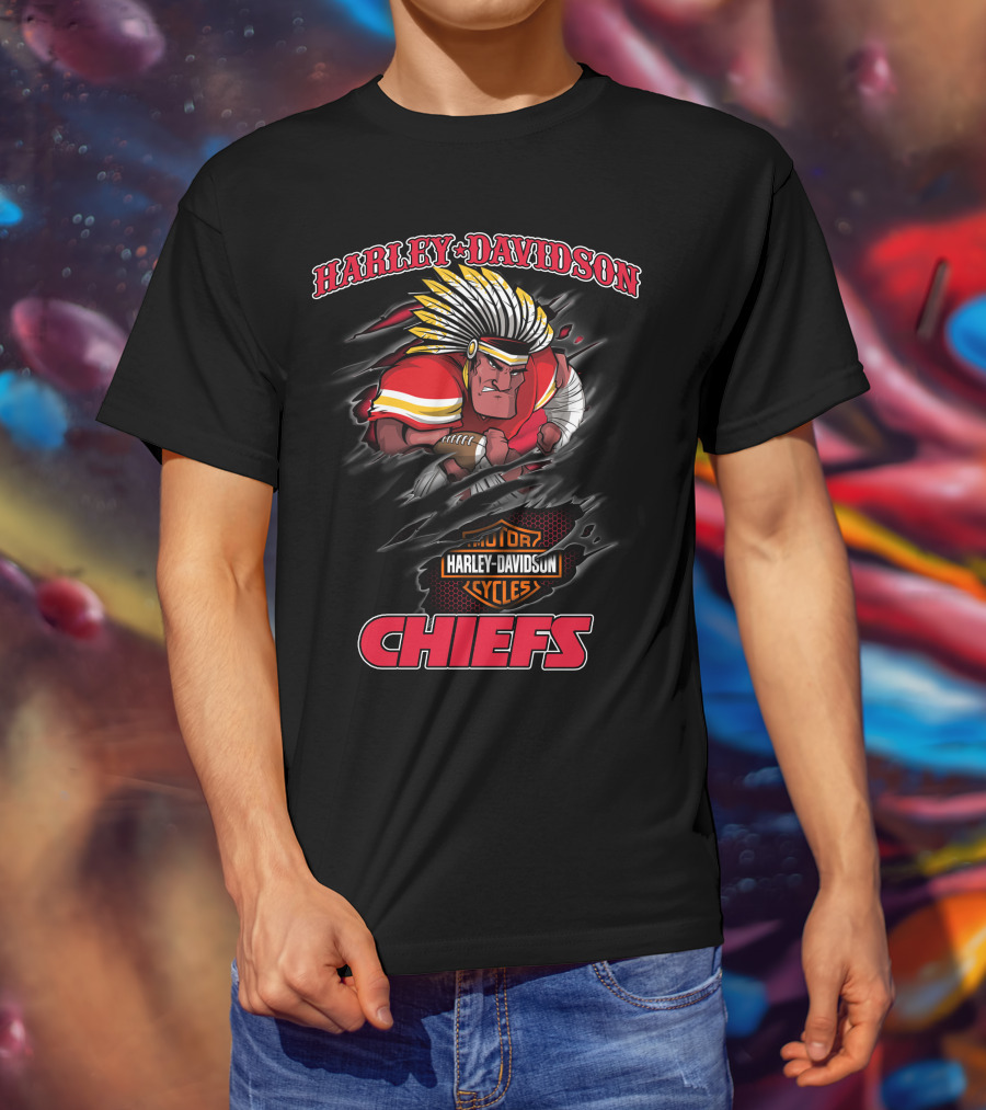 Harley Davidson Chiefs Kansas City Motorcycles T-Shirt