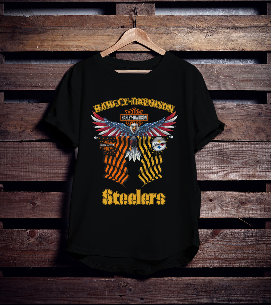 Harley Davidson Steelers Moto Eagle T-Shirt