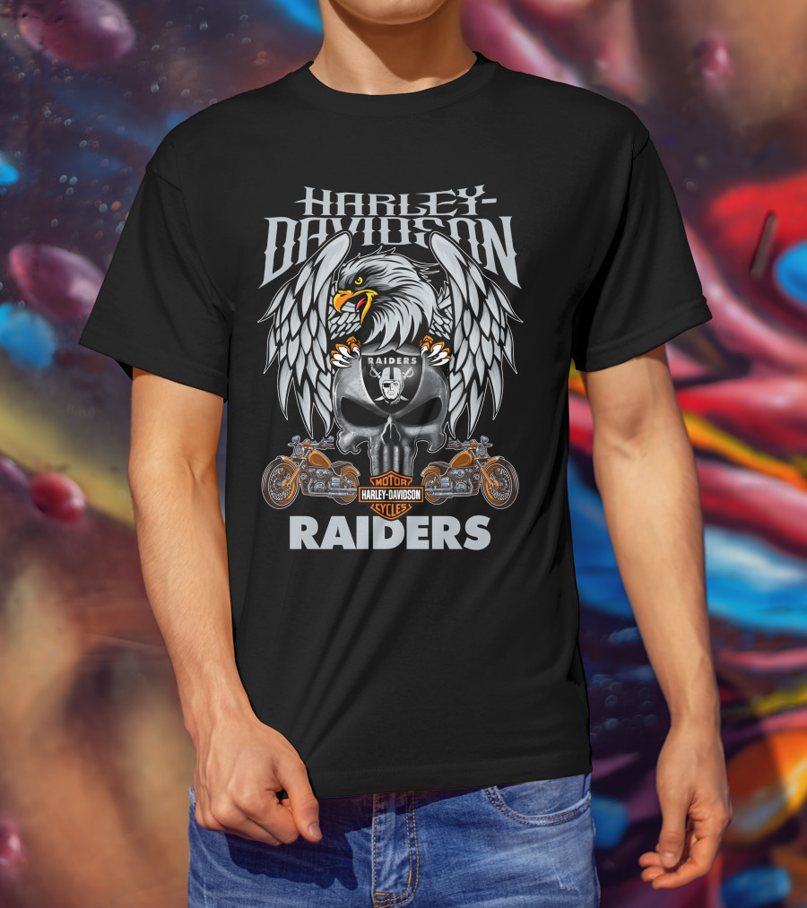 Harley Davidson Motor Raiders Las Vegas Raiders T-Shirt