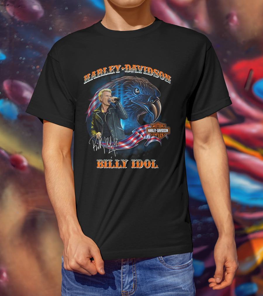 Harley Davidson Billy Idol Eagle Motor Cycles T-Shirt
