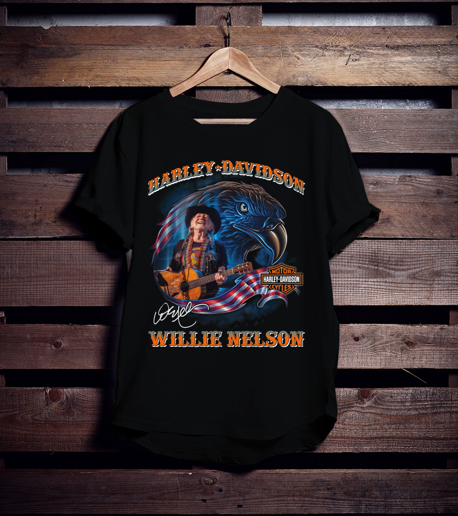 Harley Davidson Motor Cycles Willie Nelson T-Shirt