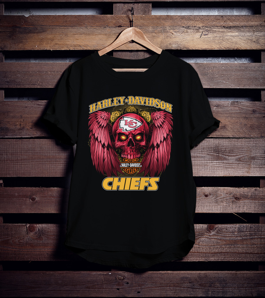 Harley Davidson Motor Cycles Kansas City Chiefs Nfl1228 T-Shirt