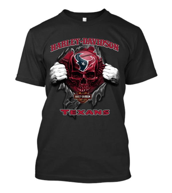 Harley Davidson Major Cycles Skull Texans T-Shirt