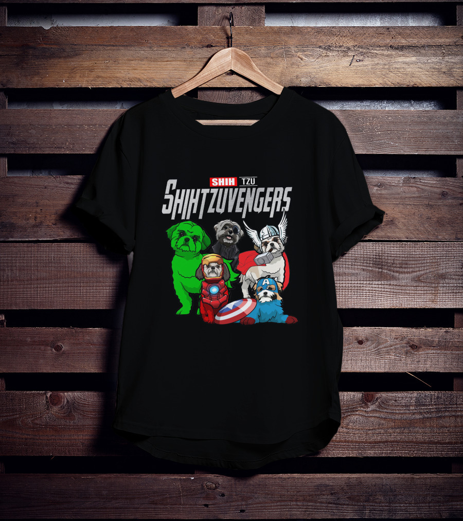 Shihtzuvengers Shih Tzu Dogs As Superheroes Assemble T-Shirt