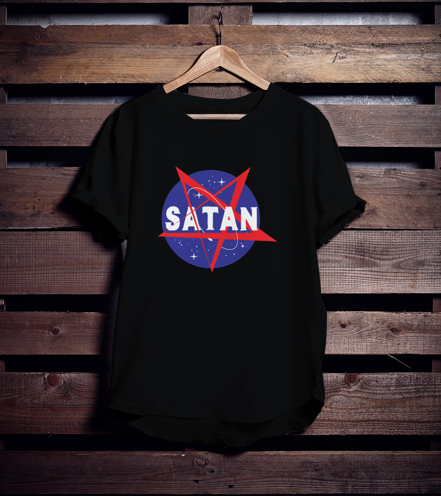 NASATAN SATAN Logo With Cosmos Elements T-Shirt