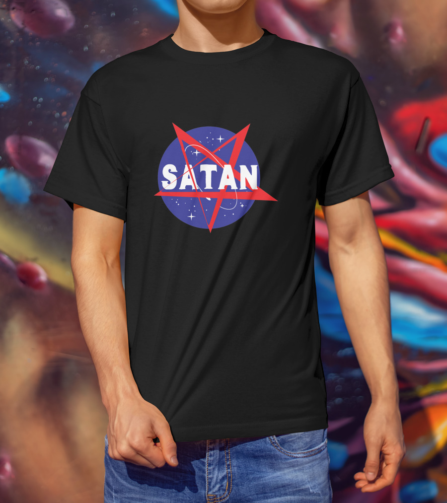 NASATAN SATAN Logo With Cosmos Elements T-Shirt