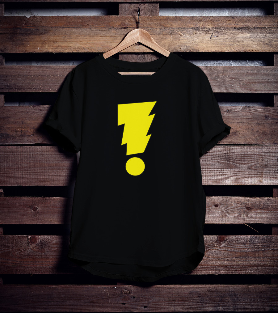 MADMAN Bold Yellow Exclamation Lightning Bolt T-Shirt