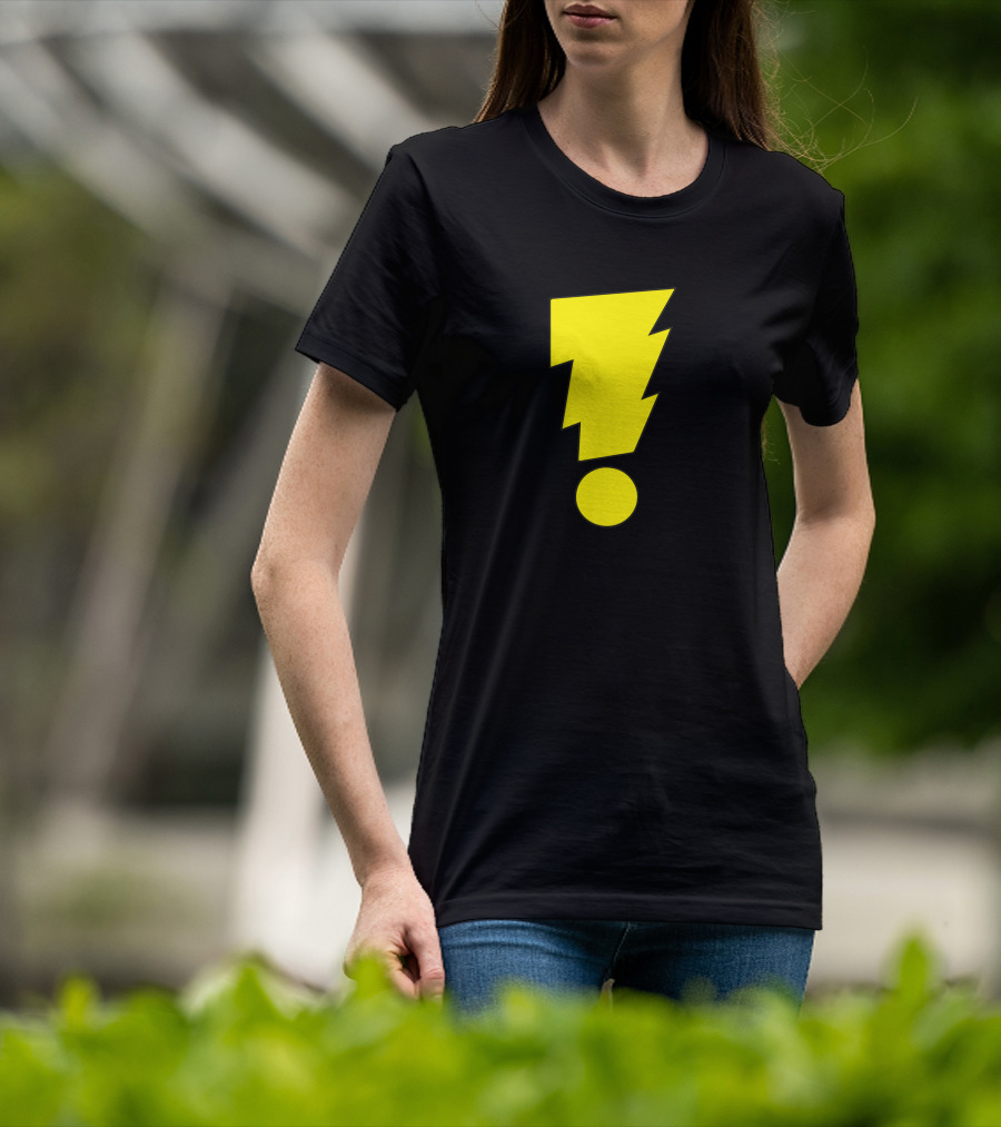 MADMAN Bold Yellow Exclamation Lightning Bolt T-Shirt