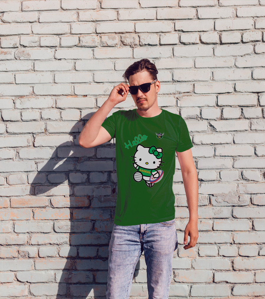 NRL1003 Hello Kitty Canberra Raiders Football T-Shirt